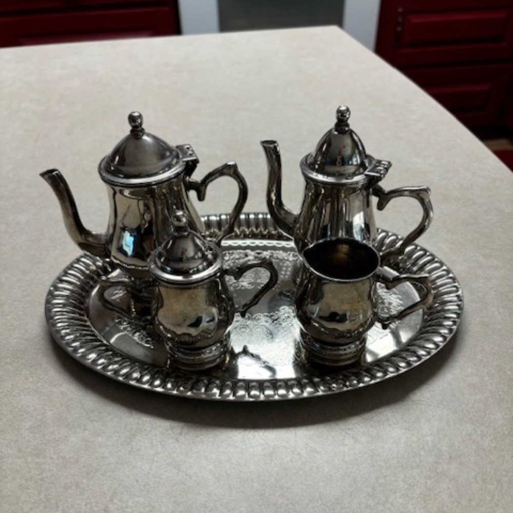 Godinger Vintage Silver Art Co Complete Mini tea/coffee 5pc SET